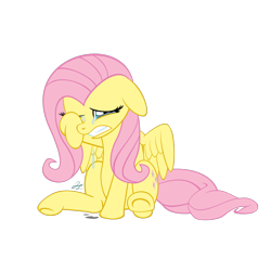 Size: 1600x1600 | Tagged: artist needed, safe, fluttershy, pegasus, pony, crying, sitting, solo