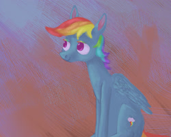 Size: 2560x2048 | Tagged: safe, artist:drawerproyeah, derpibooru import, rainbow dash, pegasus, pony, female, mare, sitting, solo