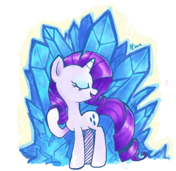 Size: 700x679 | Tagged: safe, artist:aerostatanomaly, rarity, pony, unicorn, crystal, female, mare, purple mane, solo, white coat