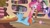 Size: 1012x568 | Tagged: safe, derpibooru import, pinkie pie, rainbow dash, twilight sparkle, twilight sparkle (alicorn), alicorn, earth pony, pegasus, pony, daring don't, season 4, cake, cupcake, fez, golden oaks library, hat, party hat