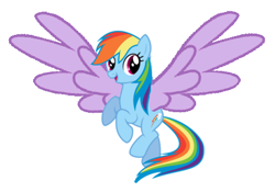 Size: 432x303 | Tagged: safe, edit, rainbow dash, pegasus, pony, blue coat, female, mare, multicolored mane, satire, solo