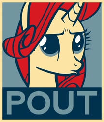 Size: 2100x2439 | Tagged: safe, rarity, pony, unicorn, high res, poster, pouting, propaganda