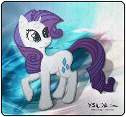 Size: 1365x1259 | Tagged: safe, artist:valorcrow, rarity, pony, unicorn, female, horn, mare, solo, white coat