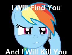 Size: 500x380 | Tagged: safe, artist:s.guri, rainbow dash, pegasus, pony, caption, taken, telephone