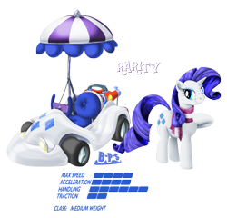 Size: 1929x1850 | Tagged: safe, artist:blue-paint-sea, rarity, pony, unicorn, kart stats, mario kart, parody, ponykart