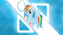Size: 1920x1080 | Tagged: safe, artist:antylavx, rainbow dash, pegasus, pony, cutie mark, pointing, simple, vector, wallpaper