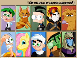 Size: 780x585 | Tagged: safe, artist:megacreomon, fluttershy, cat, pegasus, pony, angry beavers, blitzwing, catdog, cosmo, crossover, danny phantom, deviantart meme, dib membrane, earthworm jim, invader zim, jack spicer, nickelodeon, nicktoons, norbert beaver, storkk, storm hawks, the fairly oddparents, transformers, xiaolin showdown