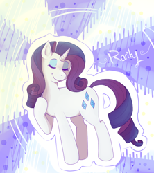 Size: 800x900 | Tagged: safe, artist:rosewhistle, rarity, pony, unicorn, eyes closed, smiling, solo