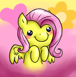 Size: 1147x1166 | Tagged: safe, artist:ufocookiez, fluttershy, pegasus, pony, female, mare, pink mane, solo, yellow coat