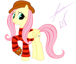 Size: 1088x923 | Tagged: safe, artist:jotacepece, fluttershy, cosplay, freddy krueger, nightmare on elm street, solo