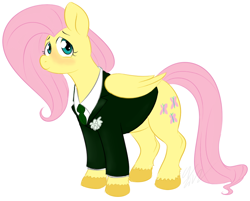 Size: 790x636 | Tagged: safe, artist:cartoonlion, fluttershy, pegasus, pony, clothes, female, mare, suit