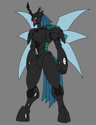 Size: 657x850 | Tagged: safe, artist:combatkaiser, queen chrysalis, changeling, changeling queen, robot, aura battler, aura battler dunbine, crossover, mecha, robot changeling, solo