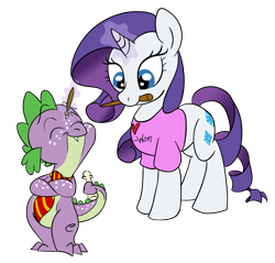 Size: 1377x1314 | Tagged: safe, artist:rannva, rarity, spike, pony, unicorn, cosplay, female, harry potter, lavender brown, male, ron weasley, shipping, sparity, straight