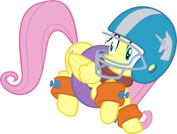 Size: 6000x4538 | Tagged: safe, artist:sairoch, fluttershy, pegasus, pony, absurd resolution, football helmet, helmet, inner tube, simple background, solo, transparent background, vector