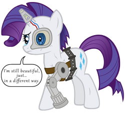 Size: 4000x3600 | Tagged: safe, artist:adamlhumphreys, rarity, cyborg, pony, unicorn, simple background, transparent background, vector