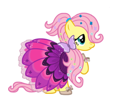 Size: 950x803 | Tagged: safe, artist:schnuffitrunks, fluttershy, pegasus, pony, clothes, dress, solo