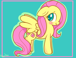 Size: 766x587 | Tagged: safe, artist:alachu, fluttershy, pegasus, pony, female, mare, pink mane, solo, yellow coat