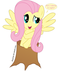 Size: 1475x1800 | Tagged: safe, artist:diegotan, fluttershy, pegasus, pony, female, fluttertree, mare, pink mane, yellow coat