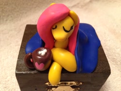 Size: 640x480 | Tagged: safe, artist:triplerainbowdash, derpibooru import, fluttershy, pegasus, pony, chocolate, craft, food, hot chocolate, photo, sculpture, solo, traditional art