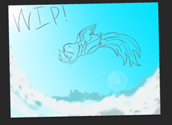 Size: 1288x938 | Tagged: safe, artist:rainb0wdashie, rainbow dash, pegasus, pony, female, flying, mare, wip