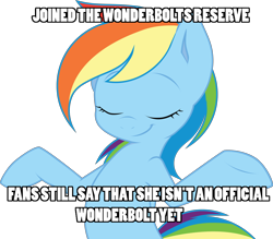 Size: 1000x877 | Tagged: safe, artist:joey darkmeat, edit, rainbow dash, pegasus, pony, testing testing 1-2-3, image macro, meme, shrug, shrugpony, solo