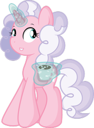 Size: 1024x1398 | Tagged: safe, artist:blueblitzie, oc, oc only, oc:marshmallow daze, pony, unicorn, hot chocolate, magic, solo