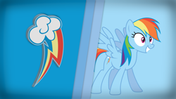 Size: 1920x1080 | Tagged: safe, artist:callazian, artist:embersatdawn, rainbow dash, pegasus, pony, vector, wallpaper