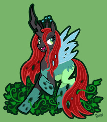 Size: 662x760 | Tagged: safe, artist:kiguren, queen chrysalis, changeling, changeling queen, cosplay, crossover, dc comics, parody, poison ivy, solo, vine