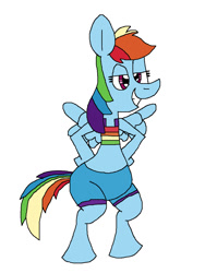 Size: 955x1201 | Tagged: safe, artist:hunterxcolleen, rainbow dash, pegasus, pony, bikini, clothes, smiling, swimsuit