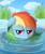 Size: 1250x1500 | Tagged: safe, artist:the1xeno1, rainbow dash, pegasus, pony, cattails, reed, reeds, solo, water, wet mane