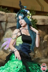 Size: 480x716 | Tagged: safe, artist:kyuu-vixen-cosplay, queen chrysalis, human, antagonist, cameraninjas, cosplay, irl, irl human, photo, photography, running of the leaves