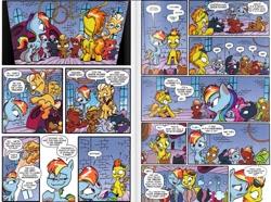 Size: 1199x892 | Tagged: safe, artist:jay fosgitt, idw, rainbow dash, spitfire, pegasus, pony, friends forever, spoiler:comic, spoiler:comicff11, goggles, idw advertisement, pony hat, preview