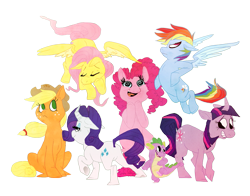 Size: 1093x859 | Tagged: safe, artist:starreh, derpibooru import, applejack, fluttershy, pinkie pie, rainbow dash, rarity, spike, twilight sparkle, dragon, earth pony, pegasus, pony, unicorn, mane seven, mane six