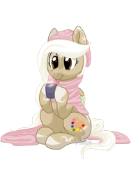 Size: 2121x2828 | Tagged: safe, artist:aledera, oc, oc:aria, earth pony, pony, chocolate, female, food, hot chocolate, hot drink, mare, simple background, solo, transparent background