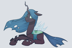 Size: 3000x2000 | Tagged: safe, artist:nyukito, queen chrysalis, changeling, changeling queen, high res, prone, solo