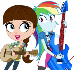 Size: 1900x1800 | Tagged: safe, artist:imperfectxiii, rainbow dash, equestria girls, rainbow rocks, ashleigh ball, blythe baxter, guitar, littlest pet shop, voice actor joke