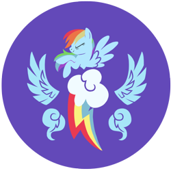 Size: 804x804 | Tagged: safe, artist:arylett-charnoa, part of a set, rainbow dash, pegasus, pony, blue coat, female, mare, multicolored mane, solo