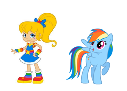 Size: 756x540 | Tagged: safe, rainbow dash, pegasus, pony, crossover, rainbow brite, reboot, simple background, vector, white background