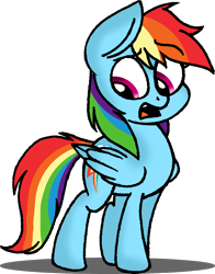 Size: 828x1058 | Tagged: safe, artist:strangiesleepy, rainbow dash, pegasus, pony, backwards cutie mark, looking away, simple background, solo, transparent background