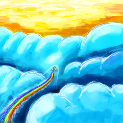 Size: 3000x3000 | Tagged: safe, artist:flamevulture17, rainbow dash, pegasus, pony, detailed background, female, mare, solo