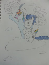 Size: 800x1067 | Tagged: safe, artist:thatdamntenpin, rainbow dash, soarin', pegasus, pony, aladdin, female, male, parody, shipping, soarindash, straight, traditional art