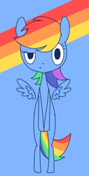 Size: 330x649 | Tagged: safe, artist:30clock, rainbow dash, pegasus, pony, female, mare, simple background, solo