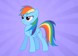 Size: 1000x720 | Tagged: safe, screencap, rainbow dash, pegasus, pony, may the best pet win, blue coat, female, mare, multicolored mane, solo