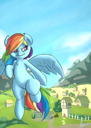 Size: 1280x1810 | Tagged: safe, artist:atane27, rainbow dash, pegasus, pony, detailed background, female, mare, solo