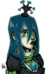 Size: 500x766 | Tagged: safe, artist:theartrix, queen chrysalis, human, clothes, female, humanized, simple background, solo, transparent background