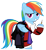 Size: 2461x2682 | Tagged: safe, artist:cloudyglow, rainbow dash, pegasus, pony, alternate costumes, ashleigh ball, blazer, cape, clothes, cute, dashabetes, doctor who, jon pertwee, rainbow dash always dresses in style, shirt, sonic screwdriver, third doctor, trousers, velvet