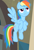 Size: 631x922 | Tagged: safe, screencap, rainbow dash, pegasus, pony, rarity takes manehattan, flying, solo