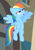 Size: 674x958 | Tagged: safe, screencap, rainbow dash, pegasus, pony, rarity takes manehattan, flying, solo