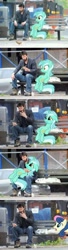 Size: 436x1596 | Tagged: safe, bon bon, lyra heartstrings, sweetie drops, earth pony, human, pony, unicorn, comic, female, fetish, humans eating ponies, irl, keanu reeves, mare, meme, photo, sad keanu, shocked, vore, wide eyes