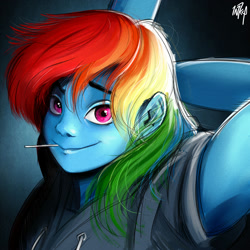 Size: 2000x2000 | Tagged: safe, artist:inkypsycho, rainbow dash, equestria girls, armpits, looking at you, solo